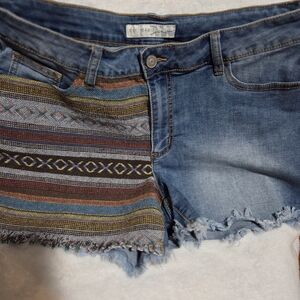 Boho Chic Denim Patchwork Shorts